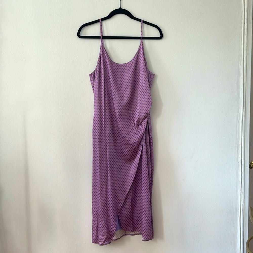 The Westside Silk Polka Dot Midi Dress - Size L